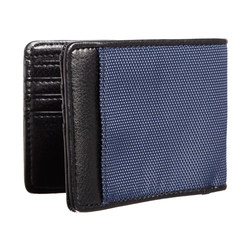 Luca Chiara GIO - NAVY VEGAN LEATHER/NYLON RFID BILLFOLD WALLET